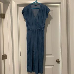Denim cropped jumpsuit